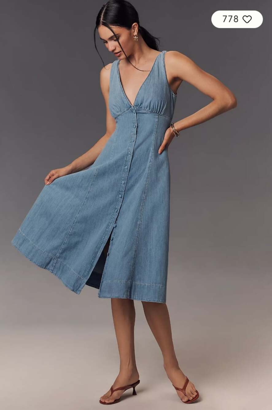 Reformation Sebastien Denim Midi Dress